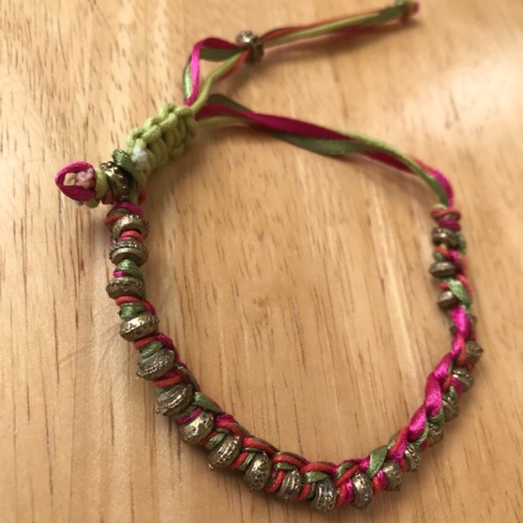 Macrame Anklet Handmade Bead Adjustable Boho VTG - Picture 8 of 8